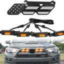 Led Grill Grille Lights for 2021 2022 2023 2024 Toyota 4Runner Sr5 Limited Trd-pro sport off-road Front Grill Lights Raptor lights for toyota 4Runner grill Emblems (Yellow)