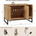 Halitaa Litter Box Enclosure, Modern Cat Litter Box Enclosure Furniture Hidden Litter Box with Scratch Pad, Cat Washroom House End Table, Entryway Bench for Livingroom (Natural)