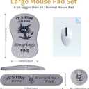 L-SPOUTTO Mouse Pad Wrist Support,Ergonomic Mouse Pad with Wrist Rest,Computer Mouse Pads Pain Relief Keyboard Wrist Rest with Coaster Set,Non-Slip Computer Mouse Pad for Desk Laptop Office-Black Cat