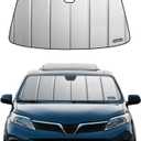Pigenius Windshield Sunshade for Toyota Sienna 2015-2020, Premium Grey Leather Finish