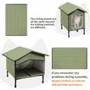Outdoor Cat House with Cat Feeding Station, Elevated Waterproof and Insulated Feral Pet Shelter, with Clear Flap Door and Escape Exit, All Weather Outside House 18.5 x 16.3 x 12.9 Inch