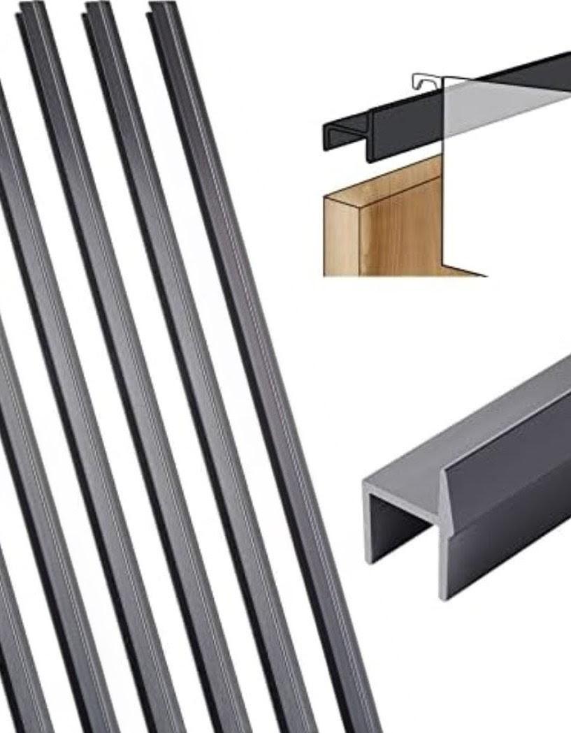 Leinuosen 3 Pcs File Cabinet Rails PVC Hanging Black Document Cabinet Rails for Drawer Sides Letter Size Office File Drawer Holder Organizer Storage, 24 Inches Long(1/2 Inch Wide)