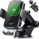 CHGeek Wireless Car Charger Phone Holder Mount, 15W Fast Charging Auto Clamping Phone Holders for Your Car Dashboard Windshield Air Vent Car Accessories for iPhone, Samsung Galaxy, Google Pixel etc