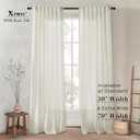 XTMYI Linen Curtains 96 Inch Long 2 Panel Set, Cream Sheer Pleated Curtain for Living Room, Modern Farmhouse Curtains for Dining Room Bedroom, Ivory Colored