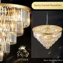Large Crystal Chandeliers Modern 30Gold Chandelier for Foyer Staircase Chandeliers 5 Tiers 16 Lights Luxury K9 Ceiling Pendant Lighting Fixture for Dining Room Bedroom