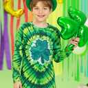 Unisex Kids St. Patrick's Irish Shamrock Sweatshirt Long Sleeve Lucky Saint Shirt Green Clover 6 Years (S)