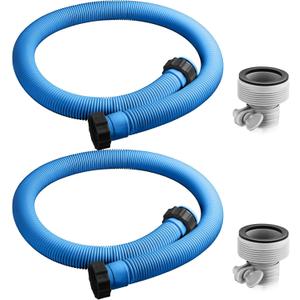 Jadive 2 Pcs Upgrade 1.5" x 59" Pool Hose for Above Ground Pools Pool Pump Replacement Kit Pump Filter Accessories with 2 Type B Hose Adapters(Blue)
