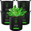 VIVOSUN 5-Pack 3 Gallon Plant Grow Bags Heavy Duty Thickened Nonwoven Fabric Pots with Handles (Black)
