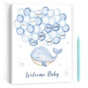 Bear Baby Shower Wall Art,Fun and Unique Gift for Expecting Parents,for Baby Room & Party Decor, Featuring a Cute Bear with Blue Balloon Design, Perfect for Welcoming Babies and Celebrating Birthdays