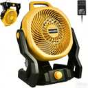 Cordless Brushless Jobsite Fan Compatible with Dewalt 20V Max Battery, Battery Powered Fan 650 CFM Variable Speed, or AC Power for Outdoor, Camping, Workshops, Office, Home, RVs (TOOL ONLY), Medium