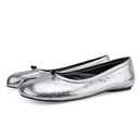 VBDB Tabi Silver Ballet Flats for Women Slip on Shoes Wide Width Split Toe Dress for Women Low Heels Comfortable Flats Shoes Size 7