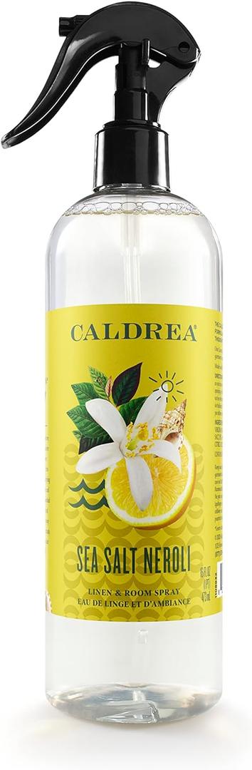 Caldrea Linen & Room Spray Air Freshener, Made with Essential Oils, Plant-Derived & Other Thoughtfully Chosen Ingredients Transparent, Sea Salt Neroli Scent, 16 Fl Oz (16 Fl Oz (Pack of 1))