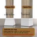 2 x 16 Pcs Square Chair Leg Protectors for Hardwood Floors,Silicone Felt Furniture Leg Cover Pad for Protecting Floors from Scratches and Noise, Smooth Moving for Chair Feet. (Medium)