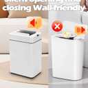 ELPHECO Bathroom Trash Can with Lid 2.6 Gallon Smart Trash Can Slim Motion Sensor Garbage Can Automatic Stainless Steel Wastebasket Bathroom Decor for Bedroom Office Toilet White