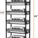 SINGAYE Shelf 6 Tier Wire Shelving Unit Adjustable Storage Shelves Big Basket Rack for Garage Kitchen Office Pantry Laundry Room Organizers13.5 D x 30" W x 65" H Black, 6-tier[30"dx13.5"wx65"h]