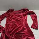 GOBLES Womens Sexy Velvet Long Sleeve Bodycon Elegant Mini Party Dress (Medium, Wine Red)