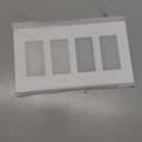 CML Matte White Decorator Screwless Wall Plate, 4-Gang Outlet Covers and Decor Light Switch Plates, Scratch and Impact Resistant, Polycarbonate, Standard Size 4.68 X 8.34 (1 Pack)