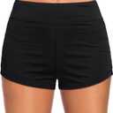 Tempt Me Women's Swim Shorts High Waisted Swimsuit Shorts Adjustable Ruched Side Boyshorts Tummy Control Bathing Suit Bottom, 18W