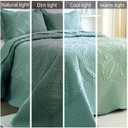 Cmfshape Oversize King Bedspread 128"x120",3 Piece California King Quilt,Lightweight Blue Quilt Set for All Season,Modern Coin Pattern Bedding Set(1 Quilt,2 Pillowshams)