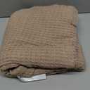 Bedsure 100% Cotton Large Throw Blanket for Couch 50x70 inches - Breathable and Soft, Waffle Weave Throw Blanket for Office, Tan