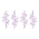 uxcell 4 Pcs Flower Lace Appliques 3D Embroidery Lace Patch Sewing Addition Embellishments for Wedding Bridal Dress Clothes DIY Crafts Accessories Decoration, Light Purple (23cm)