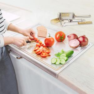 Acrylic Cutting Board with Counter Lip, 17x13 Inch Clear Cutting Boards for Kitchen Counter with Juice Groove, Non Slip for Countertop Protector, Apartment Essentials Kitchen Decor Gifts