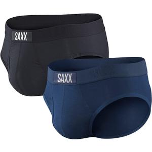 SAXX Underwear Co. Men's Underwear with Pouch Ultra Super Soft Brief Fly 2Pk (Blue)