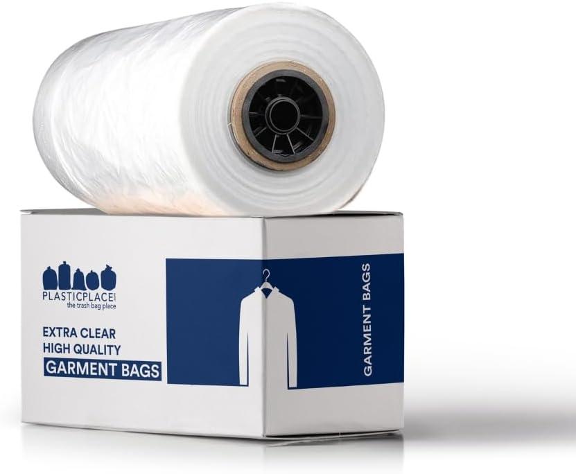 Plasticplace Clear Garment Bags, Protect Clothes from Dust, Dirt, Wrinkles, & Damage, Perfect for Dresses, Dry Cleaning, Storage, & Travel - Zippered, Made in USA 240 Count, 72" X 21" X 7"