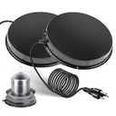 2Pack Chicken Water Heater for WinterHeated Poultry Waterer Base,with Thermostat and 9.8ft Power Cord, Dia.11in (Silver)