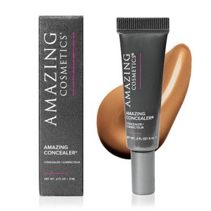 AmazingCosmetics Amazing Concealer, full coverage long wear concealer for undereye dark circles, acne, blemishes and spots, color correcting shades, melts into skin for most natural finish 0.2 oz