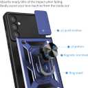 2 x for Galaxy A36-5G Phone Case: Samsung A36 5g case with 2PC Screen Protector, Sliding Camera Cover and Kickstand for Samsung Galaxy A36 5g Phone case,Blue