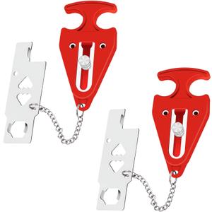 Portable Door Lock for Hotel Home Apartment, Door Blocker Security No Drill Door Lock for Privacy and Safety Portable Safety Locks for Kid Women -2 Pack
