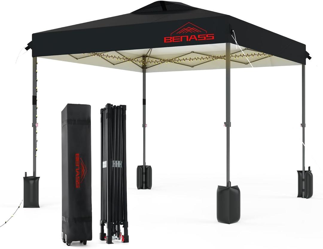 12x12 Pop Up Canopy, Easy Up Canopy Tent, Black