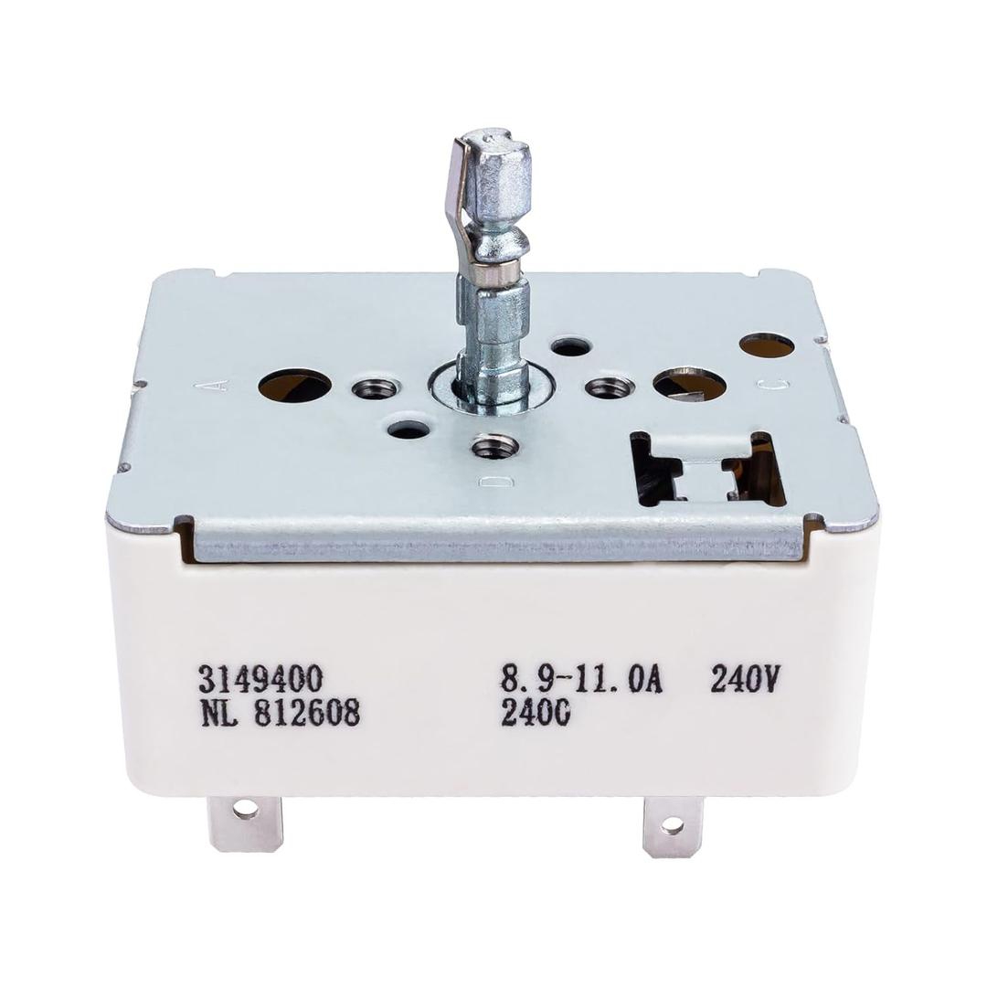 3148954 3148953 3148951 3149400 Range Burner Infinite Control Switch Replacement for Whirlpool Range Switch WP3149400 WP3148954 WP3148953 WP3148951 311858 311859 336989 PS336886 AP3029710 AP3095444