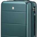 Hanke 24 Inch Checked Luggage with Spinner Wheels Hard Shell Suitcases Lightweight Travel TSA Luggage for Women Men Medium Suitcase(Blackish Green)