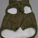 AURUZA Dog Winter Coat, Warm Waterproof Dogs Jacket Small Pet Vest for Medium Dogs Windproof Pet Fleece Vest Snow Jacket for Cold Weather(Army Green,M)