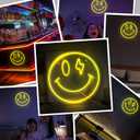 Smiley Face Neon Sign, LED Neon Light for Wall Decor, USB Powered Light Up Signs, Yellow Neon Smiley Face Sign for Kids, Bedroom, Party, Bar, Wedding Decoration Gifts, 13.8 inches