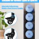 4 Tier 5 Gallon Water Jug Holder with 4 Lockable Wheels - Water Bottle Rack Organizer with Movable Casters, Heavy Duty Water Storage Rack Dispenser Stand for Kitchen Office Garage/Black