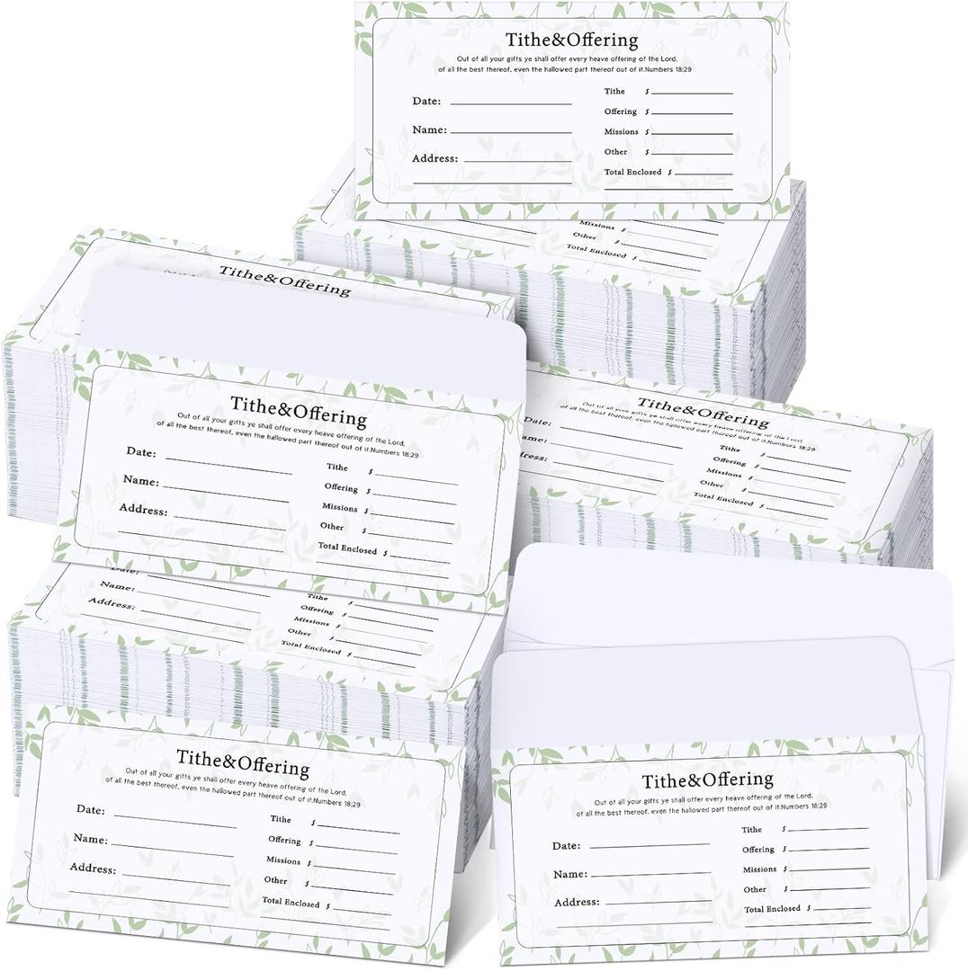 Woanger 1500 Count Church Tithes and Offering Envelopes Bulk Donation Bill Size Blank Envelopes for Religious Occasions Church Supplies Checks Offering