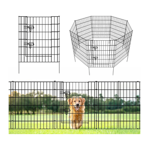ARIFARO Decorative Garden Fence 4 Panels+1Gate 32in(H) x28in(W) No dig Animal Barrier Fencing,Pet Fence Rustproof Metal Wire Fencing Panel Border for Dog,Rabbits, and Patio(with gate)