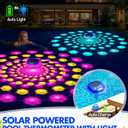 Sinbyuer 2026 Upgrade Digital Solar Pool Thermometer Easy Read | Pool Temperature Thermometer Floating with Dynamic Light Show | Large LCD Screen & Big Number Pools Temperature Gauge for Hot Tub & Spa