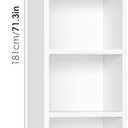 FOTOSOK White Bookshelf 8-Tier Media Tower Rack, 11.6 X 9.3 X 70.9 Inches CD DVD Slim Storage Cabinet with Adjustable Shelves, Tall Narrow Bookcase Display Bookshelf for Home Office, White