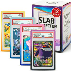 X PRO PSA Slab Protector - 12 Pack - Elemental Gradient Colors Included - Durable TPU Bumper Guards - Stackable PSA Slab Guards & Secure Graded Card Guard