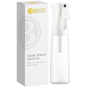 BeautifyBeauties Spray Bottle For Hair – Continuous Mister Spray Bottle for Hairstyling, Cleaning, Plants, Pets, Barbers, Salons, Essential Oil Scents, 10.1 Ounce