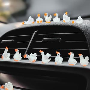 14 Pcs Funny Goose Car Dashboard Accessories, Cute Mini Goose Figurine Car Accessories for Car Home Desk, Interior