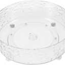 Diamond Pattern Rotating Tray Seasoning Organizer Bathroom Vanity Organizer Makeup Skincare Storage