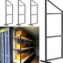 Shipping Container Shelf Brackets, Pack of 4, 3 Tier Shipping Container Shelving, 52" x 19", Heavy Duty Shipping Container Shelves with Powder Coated, High Load Capacity for Storage Optimization