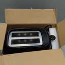 OVENTE Electric 2 Slice Toaster Machine with 6-Shade Browning Selector Setting, Compact Design and Removable Crumb Tray, 700W Power Perfect for Toasting Bread, Thin Bagels and Waffles, Black TP2210B