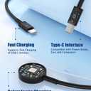 For Samsung Watch Charger Fast Charging,2 in 1 Galaxy Watch Phone Charger 3.3ft with 25W USBC Charger Compatible with Galaxy Watch 8/7/Ultra/6/6 Classic/5/5Pro/4/4 Classic/3/Active2/1/S24/S23/S22/21