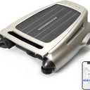 Solar Powered Robotic Pool Skimmer, Automatic Pool Surface Cleaner Robot with App Control,24/7 Continuous Cleaning, Dual Charging, Ideal for Above Ground & In-Ground Pools (Silvery